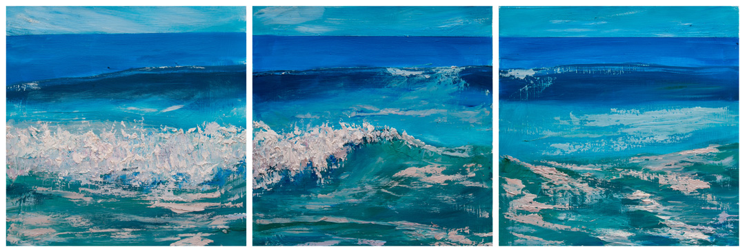 Strands Beach Wave triptych